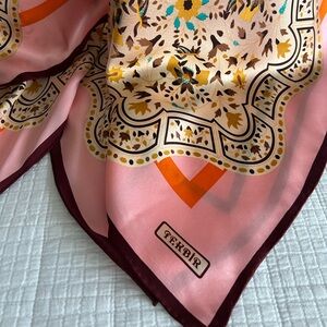 Tekbir Silk Hijab/ Scarf - square pink unqiue design